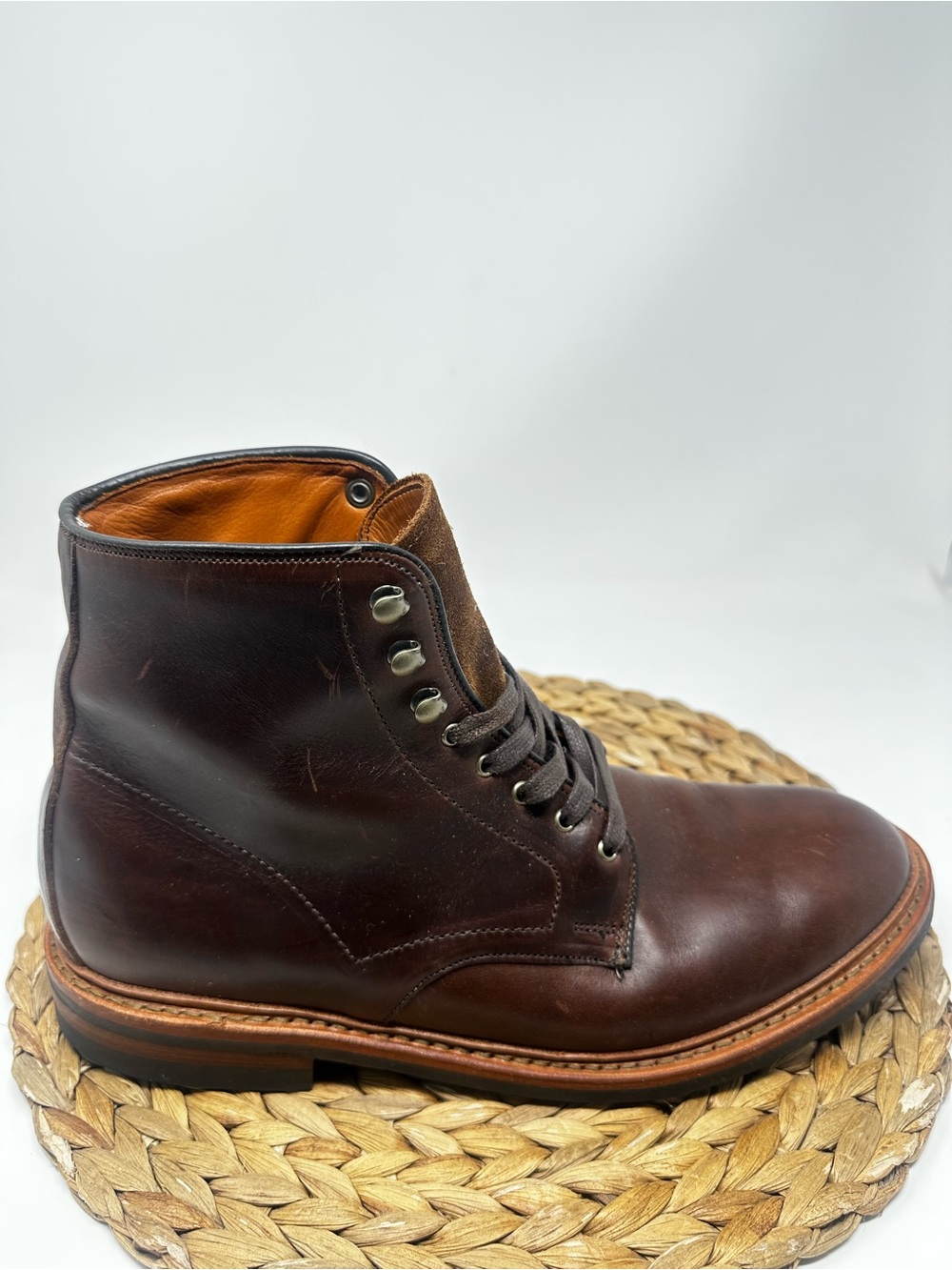 ALLEN EDMONDS Higgins Mill Brown Leather Boots Size 10 Men's